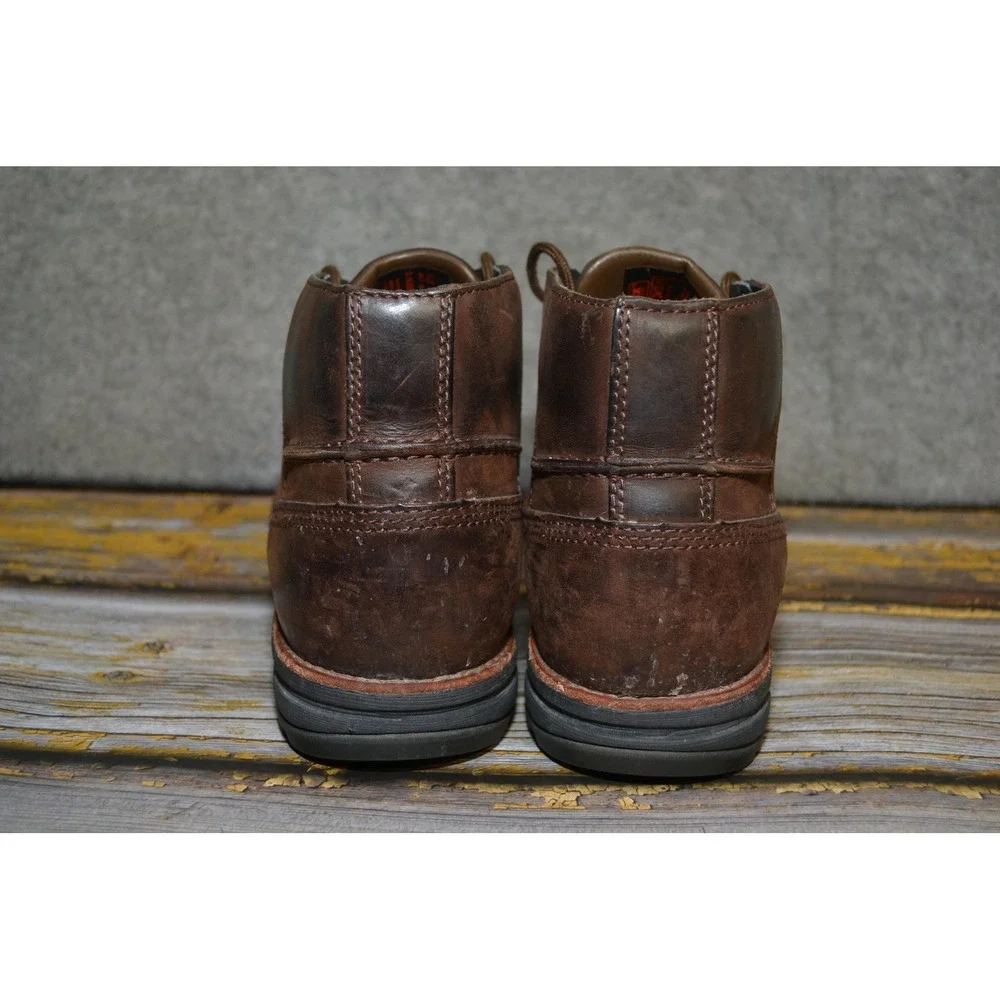Red Wing Zinc Boots Mens 9.5 Brown Worx Chukka Leather Safety‎ Toe Ankle Work